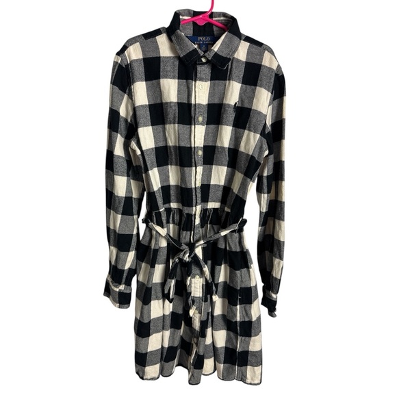 Polo Ralph Lauren Other - Polo Ralph Lauren Buffalo Check Black and White Flannel Shirt Dress